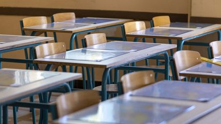 Une salle de classe d'un collège à Marseille, le 1er septembre 2022. (Photo d'illustration). (SPEICH FREDERIC / MAXPPP)