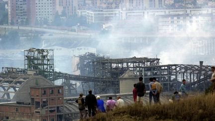 Explosion d'un stock de nitrate d'ammoniom sur le site de l'usine chimique d'AZF à Toulouse. (PATRICK GARDIN/WOSTOK PRESS / MAXPPP)