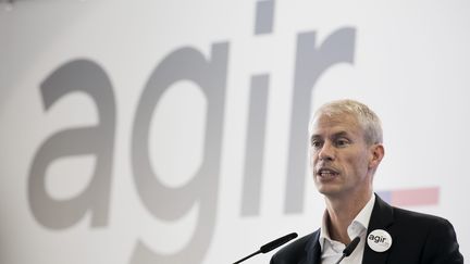 Franck Riester, au congrès fondateur du mouvement Agir, à Montevrain (Seine-et-Marne), le 16 septembre 2018. (MAXPPP)