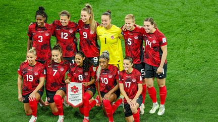 L'équipe canadienne de football le 31 juillet 2023 contre l'Australie à Melbourne. (NIGEL KEENE / AFP)