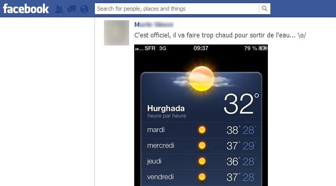 Cet ami Facebook de l'auteur part en vacances &agrave; Hurghada, en Egypte. C'est un peu &eacute;nervant. (FRANCETV INFO)