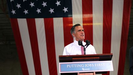 Le candidat &agrave; l'investiture r&eacute;publicaine Mitt Romney, le 29 mai 2012 &agrave; Las Vegas, dans le Nevada. (JUSTIN SULLIVAN / GETTY IMAGES NORTH AMERICA / AFP)