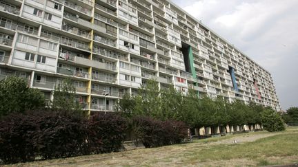 Un b&acirc;timent de la cit&eacute; des 4 000, &agrave; La Courneuve (Seine-Saint-Denis), o&ugrave; ont &eacute;t&eacute; d&eacute;couverts trois enfants de 6, 5 et 2 ans vivant totalement reclus. (MAXPPP)