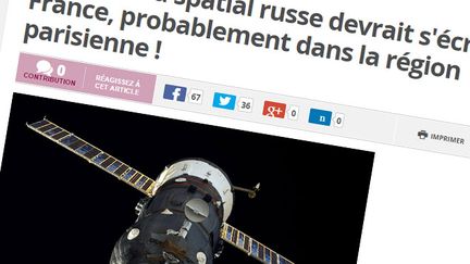 &nbsp; (Le faux article de 20 minutes sur l'engin spatial russe © capture d'écran de Clonezone)