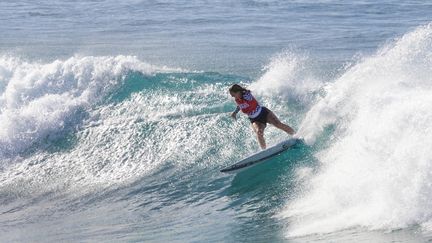 Surfer Bethany Hamilton during the Vans Pipeline Masters on the Hawaiian island of Oahu, in December 2023. (BRIAN BIELMANN / AFP)