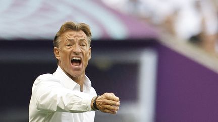 L'entraîneur de l'Arabie saoudite, Hervé Renard, pendant le match de la Coupe du monde au Qatar entre l'Argentine et l'Arabie saoudite au stade de Lusail, le 22 novembre 2022. (KHALED DESOUKI / AFP)