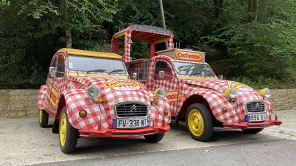 Les mythiques 2CV Cochonou, stars de la caravane du Tour de France depuis 1999. (AH)