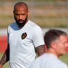 L'ancien international tricolore Thierry Henry lors d'un entraînement de la sélection de la Belgique en pleine Coupe du monde le 1er juillet 2018 à Rostov-sur-le-Don (Russie). (JACK GUEZ / AFP)