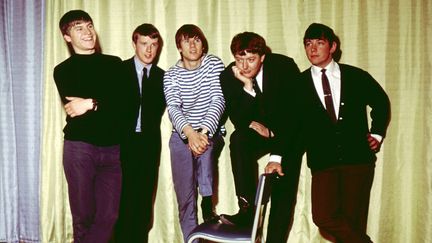 Le groupe de rock britannique The Animals en mai 1964, avec de gauche à droite :&nbsp;Alan Price, Eric Burdon, John Steel, Hilton Valentine et Bryan Chandler. (MARY EVANS/SIPA / SIPA)