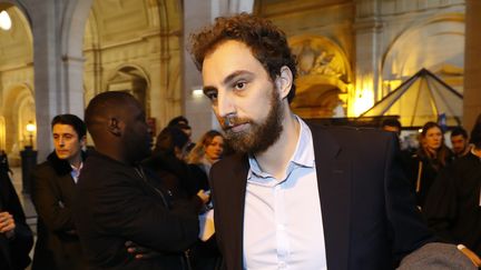 Teddy Pellerin, co-fondateur d'Heetch, avant le procès de la startup, le 8 décembre 2016, à Paris.&nbsp; (PATRICK KOVARIK / AFP)