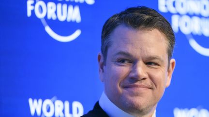 L'acteur américain Matt Damon au Forum économique de Davos en Suisse, le 17 janvier 2017&nbsp; (FABRICE COFFRINI / AFP)