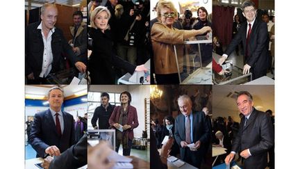 Les candidats &agrave; l'&eacute;lection pr&eacute;sidentielle &eacute;limin&eacute;s lors du premier tour, le 22 avril 2012. (MONTAGE / AFP)