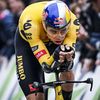 Wout van Aert lors de l'épreuve du contre-la-montre des championnats de Belgique, le 22 juin 2023. (DIRK WAEM / AFP)