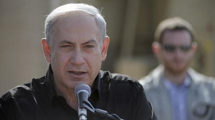 Benyamin Netanyahu, &agrave; Nitzanim (Isra&euml;l), le 24 octobre 2012. (DAVID BUIMOVITCH / AFP)