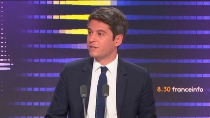 Le Premier ministre Gabriel Attal, le 18 juin 2024 sur franceinfo. (FRANCEINFO / RADIO FRANCE)