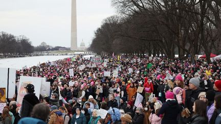 Des milliers de personnes manifestent contre la politique défendue par Donald Trump lors de la 