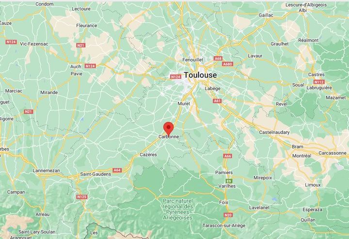 Carbonne au sud de Toulouse. (GOOGLE MAPS)