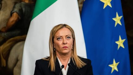 Giorgia Meloni, la présidente du Conseil italien, à Rome, le 10 novembre 2022. (FRANCESCO FOTIA / AVALON / MAXPPP)