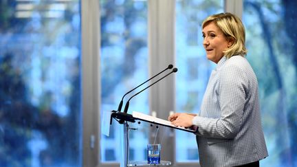 Marine Le Pen, mercredi 9 novembre à Nanterre. (MARTIN BUREAU / AFP)