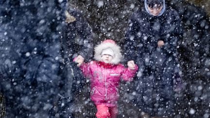 Alors que le printemps pointe son nez sur la France, Moscou (Russie) est sous la neige, le 14 mars 2012. (NATALIA KOLESNIKOVA / AFP)