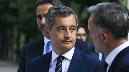 Interior Minister Gérald Darmanin during the presentation of the Tourism plan, in Paris, on June 15, 2023. (QUENTIN DE GROEVE / HANS LUCAS / AFP)