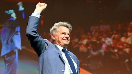 Fabien Roussel, lors de l'ouverture du 39ème congrès du Parti communiste français, à Marseille, le 7 avril 2023. (NICOLAS TUCAT / AFP)