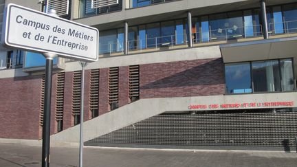 Les propos ont &eacute;t&eacute; tenus devant des &eacute;l&egrave;ves du Campus des m&eacute;tiers et de l'entreprise, &agrave; Bobigny (Seine-Saint-Denis). (MAXPPP)