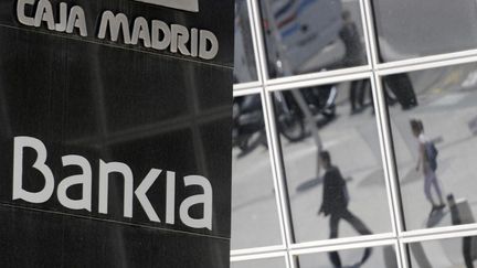 Le si&egrave;ge de la banque espagnole Bankia, &agrave; Madrid, le 29 mai 2012. (DOMINIQUE FAGET / AFP)