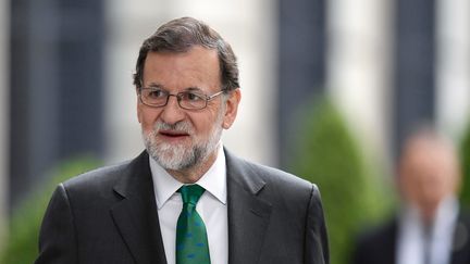 Le Premier ministre espagnol Mariano Rajoy au Parlement, à Madrid, le 31 mai 2018. (OSCAR DEL POZO / AFP)