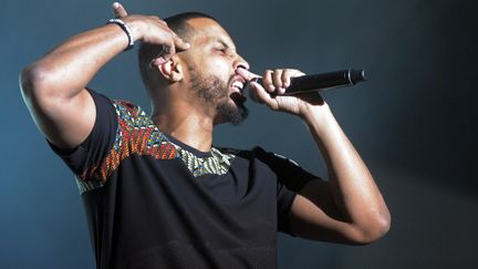 Le rappeur Disiz, lors de la 23e édition du Festival des Vieilles Charrues, le 20 juillet 2014. (FRED TANNEAU / AFP)