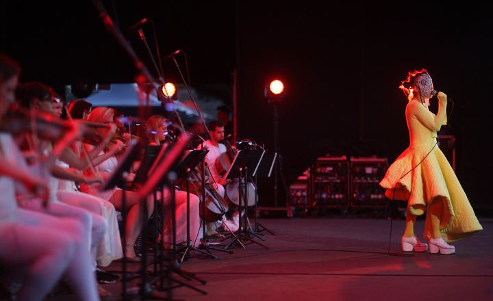 Björk était accompagnée par un orchestre de cordes
 (LoLL Willems)