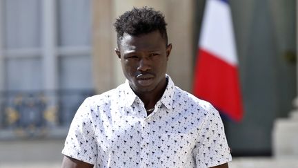 Mamoudou Gassama à l'Elysée, le 28 mai 2018. (THIBAULT CAMUS / AFP)