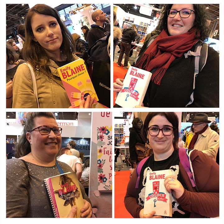 Louise, Adeline, Mélanie et Clarisse, fans d'Emily Blaine, Livre Paris 2018
 (Laurence Houot / Culturebox)