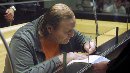 Jacques Rançon, lors de son procès devant les assises des Pyrénées-Orientales, le 5 mars 2018.&nbsp; (RAYMOND ROIG / AFP)