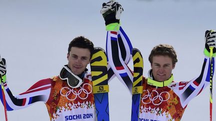 Les deux skieurs français Steve Missillier et Alexis Pinturault 