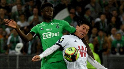 L'attaquant bordelais&nbsp;Hwang Ui-jo a inscrit un doublé samedi contre Saint-Etienne.&nbsp; (JEAN-PHILIPPE KSIAZEK / AFP)