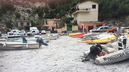 &nbsp; (Une pollution à la paraffine dans le parc national des Calanques © Radio France/ Marie-Christine Lauriol)