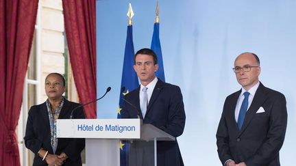 &nbsp; (Manuel Valls, avec Christiane Taubira et Bernard Cazeneuve © Sipa)