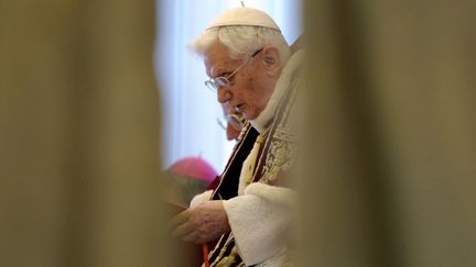 Le pape Beno&icirc;t XVI avant sa d&eacute;mission, au Vatican,&nbsp;le 11 f&eacute;vrier 2013. (AFP / OSSERVATORE ROMANO)