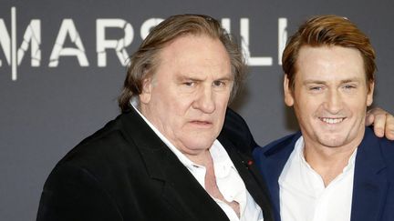 Gérard Depardieu et Benoït Magimel, lors de l'avant-première de "Marseille".
 (G.Horcajuelo/EPA/MaxPPP)