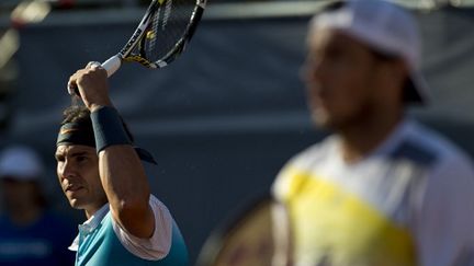 Rafael Nadal et Juan Monaco en double à Vina del Mar (MARTIN BERNETTI / AFP)