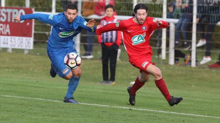 Lors du match de Coupe de France entre le Stade Portelois et Senlis, le 8 décembre 2019 à Amiens dans la Somme. (DOMINIQUE TOUCHART / MAXPPP)