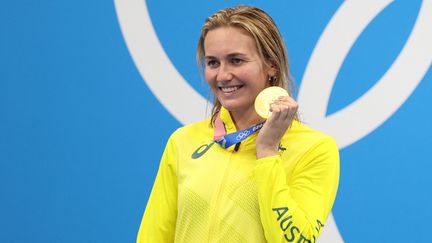 Ariarne Titmus, sacrée championne olympique du 200 m nage libre.&nbsp; (TAKUMI HARADA / YOMIURI)