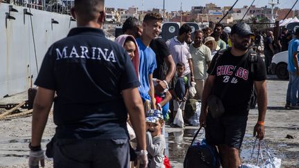 L'île de Lampedusa  (Italie) a vu débarquer plus de 12 000 migrants en une semaine, en septembre 2023. (ALESSANDRO SERRANO / AFP)