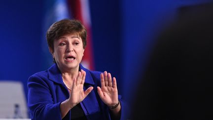 Kristalina Georgieva, directrice générale du FMI, à la COP26 de Glagow (Ecosse), le 3 novembre 2021.&nbsp; (DANIEL LEAL / AFP)