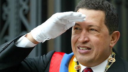 L'ancien président du Vénézuéla Hugo Chavez à Caracas le 24 juillet 2002
 (Juan Barreto / AFP)