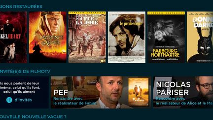 Page d'acceuil de la plateforme FilmoTV. (FILMOTV)