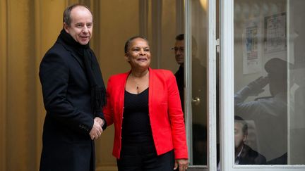 &nbsp; (Passation de pouvoir entre Christiane Taubira et Jean-Jacques Urvoas en janvier 2016 © MaxPPP)