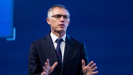 Carlos Tavares,&nbsp;le président du directoire du groupe automobile PSA, au Mondial de l'Auto à Paris, le 29 septembre 2016 (VINCENT ISORE / MAXPPP)