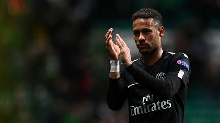 L'attaquant brésilien du PSG, Neymar, lors d'un match contre le Celtic Football Club, le 12 septembre 2017. (FRANCK FIFE / AFP)